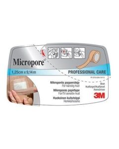 
Micropore 
tape m/dispenser 1,25cmx9,14m brun